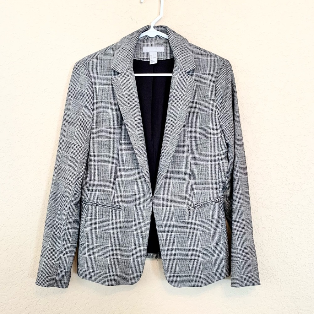 H&M Black & White Tweed Blazer